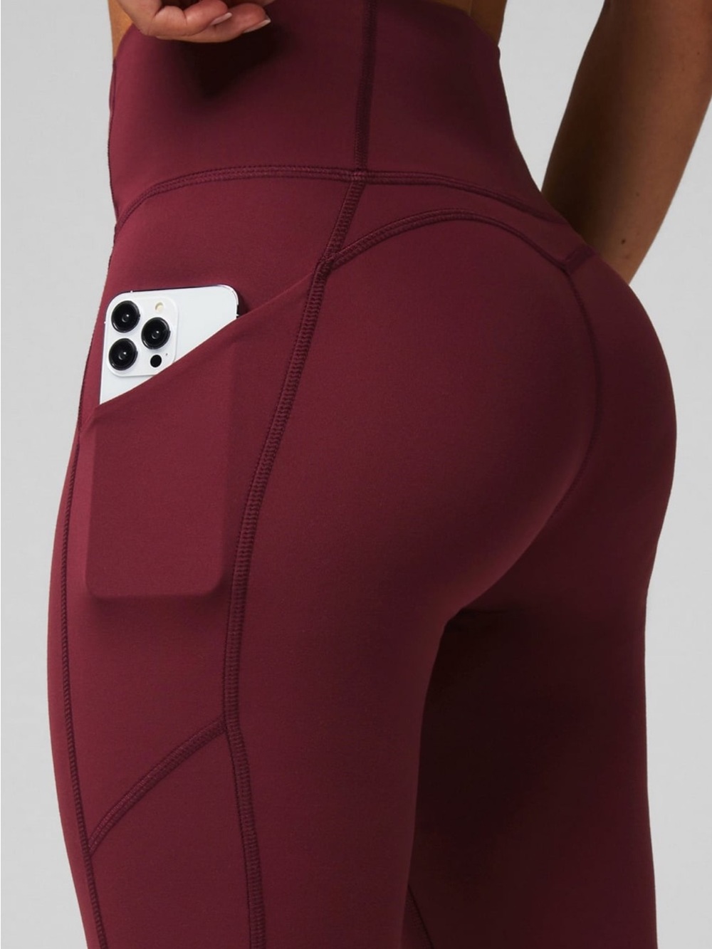 NWOT Fabletics PureLuxe High-Waist Leggings in Merlot - Picture 2 of 6